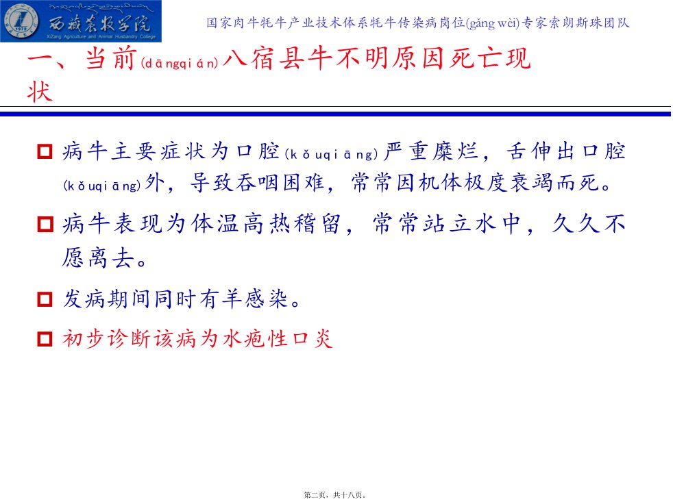 医学专题国家肉牛牦牛产业技术体系牦牛传染病岗位专家索朗斯珠团队