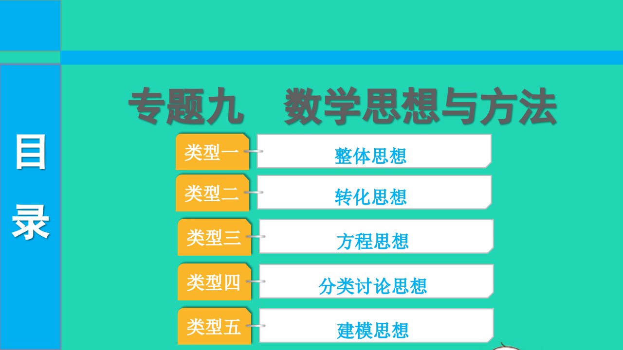 2022中考数学第二部分专题突破专题九数学思想与方法课件