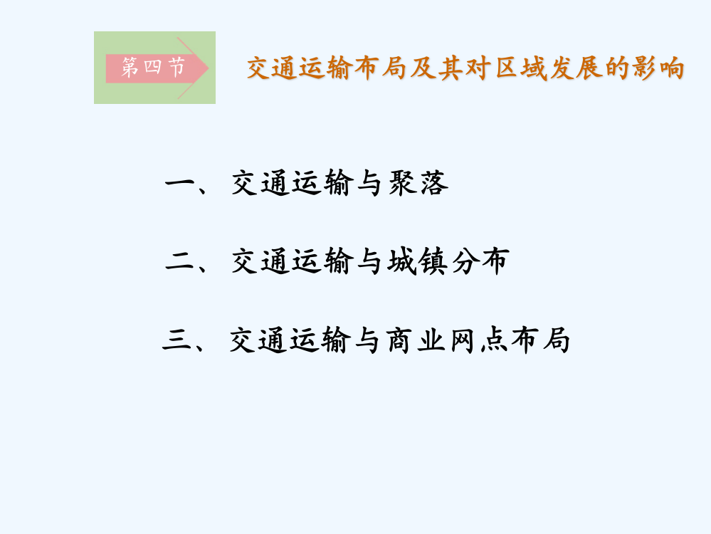 浙江省桐庐县富高级中高一地理：第四节《交通运输布局及其对区域发展的影响》（人教）