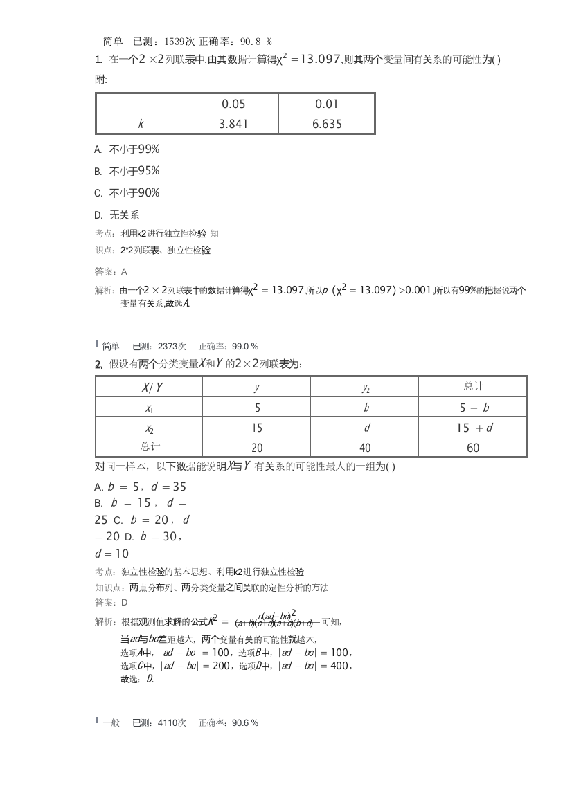 第61讲-独立性检验(解析版)