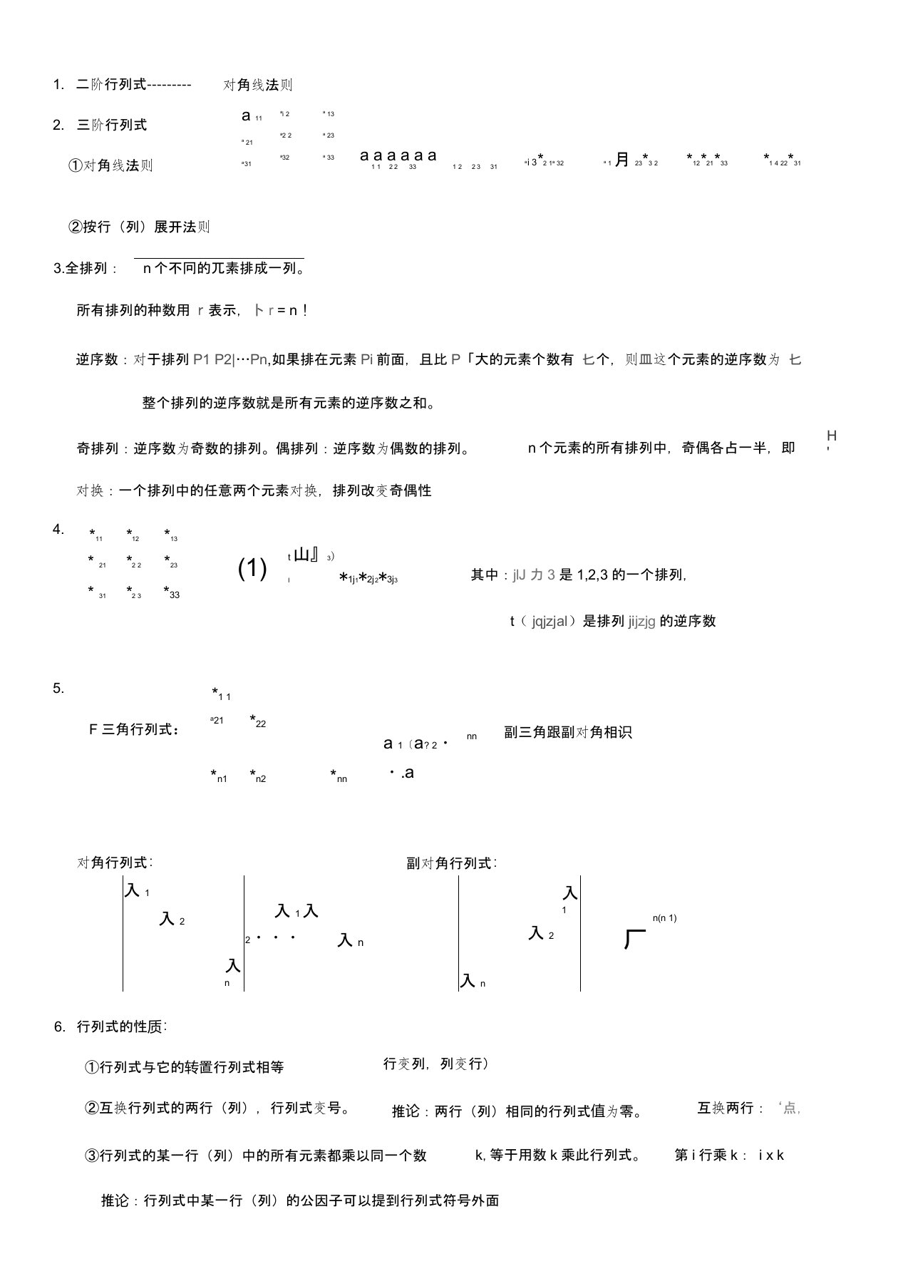 线性代数(同济六版)知识点总结