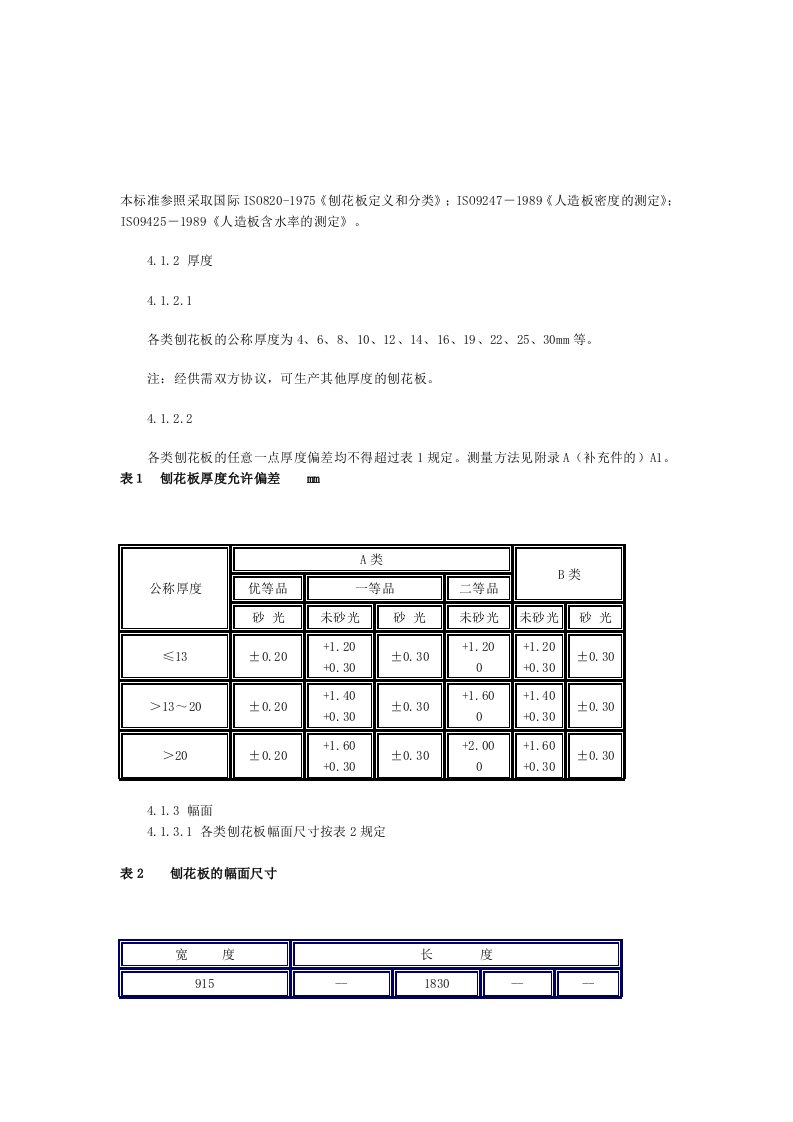 刨花板标准