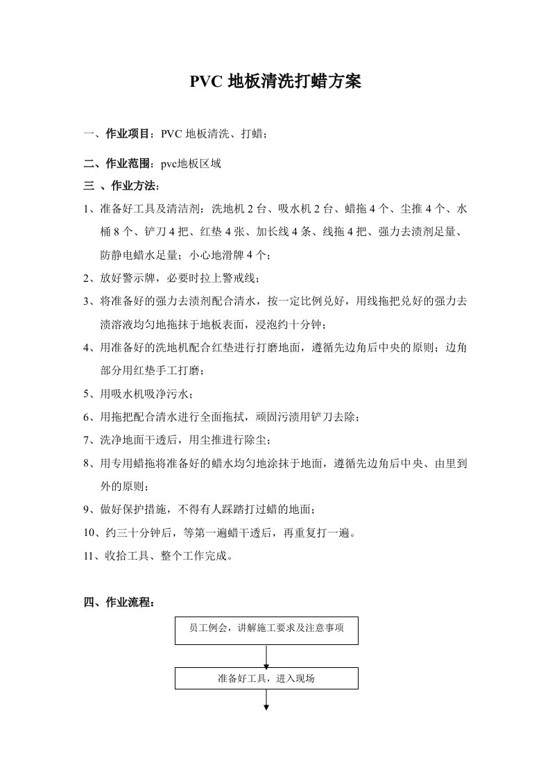 PVC地板清洗打蜡方案