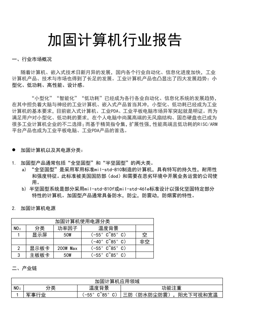 精品文档-加固计算机市场调研报告材料