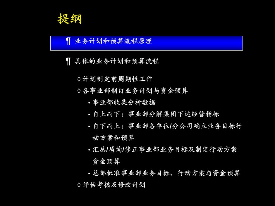 麦肯锡康佳计划和资金预算