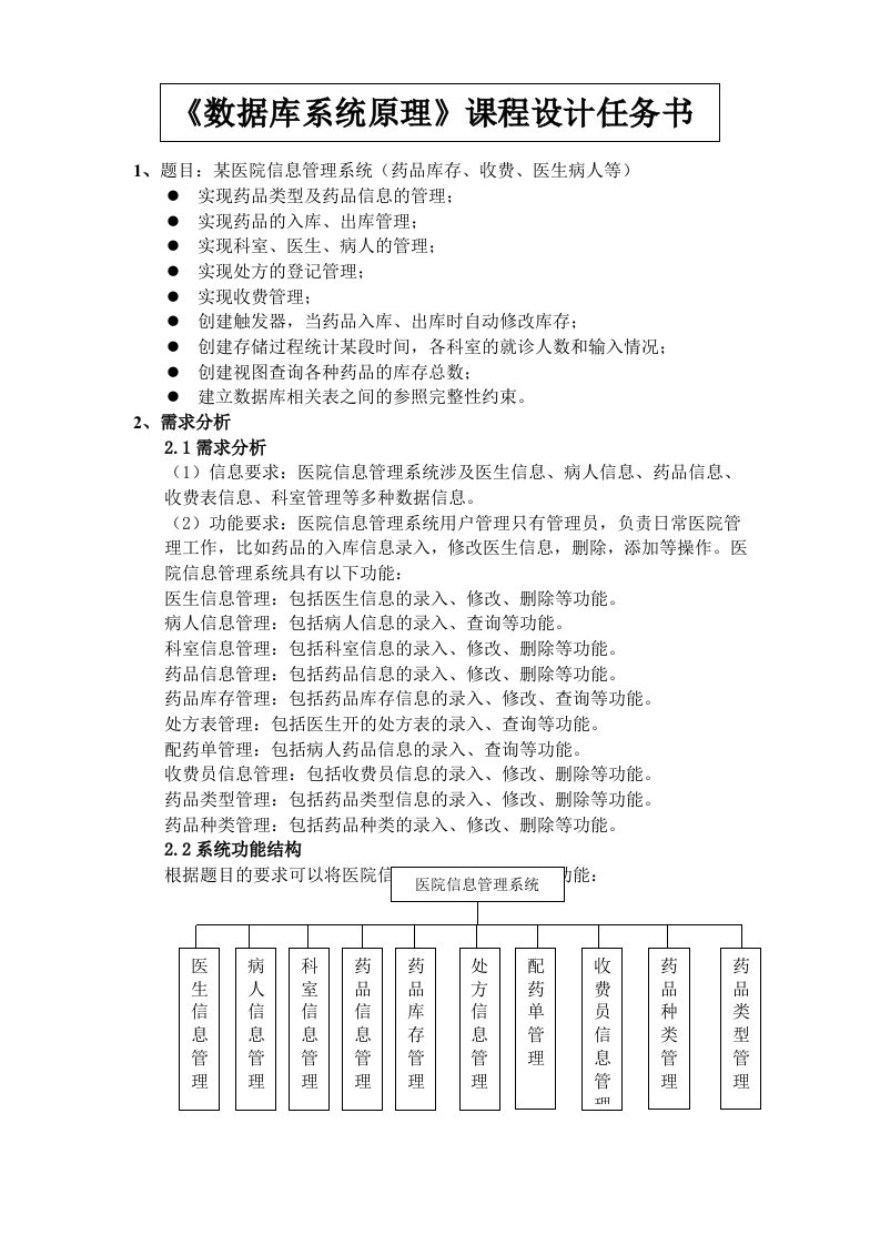 医院信息管理系统资料报告材料