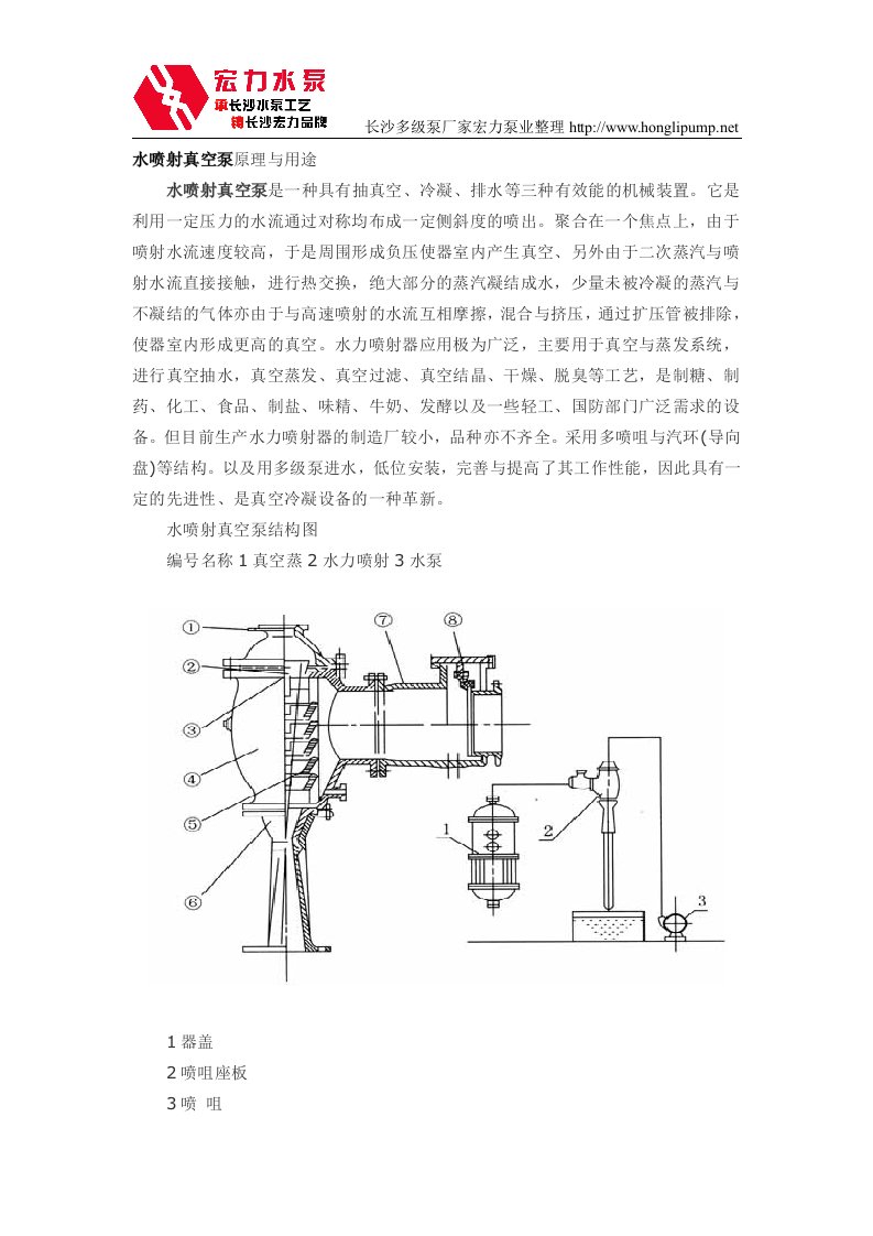 水喷射真空泵原理与用途