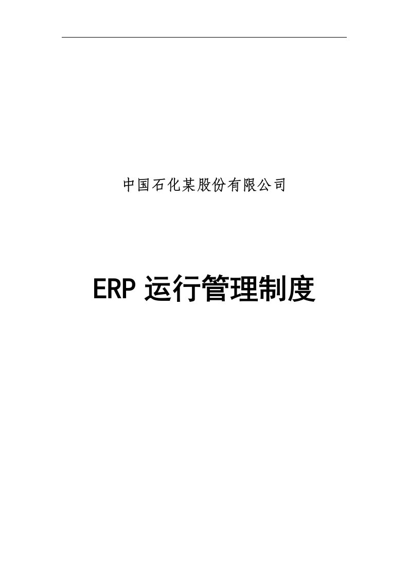 中国石化某股份有限公司ERP运行管理制度(doc