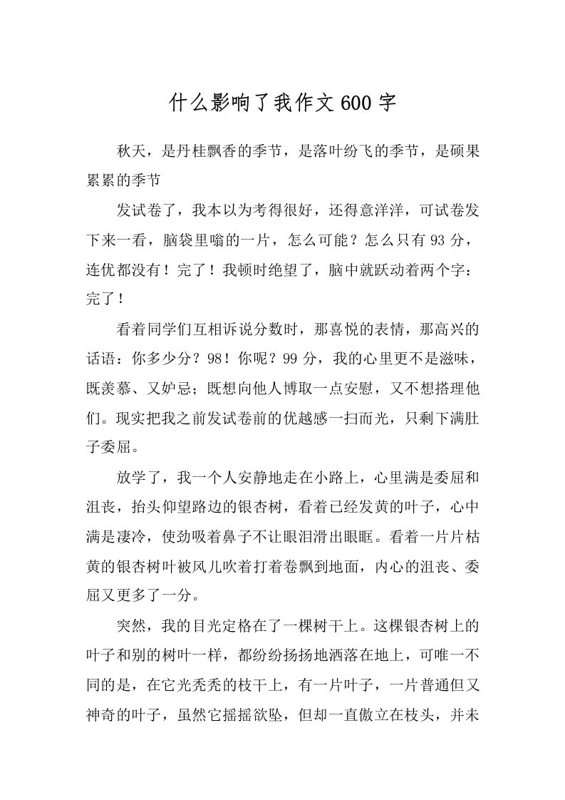 什么影响了我作文600字