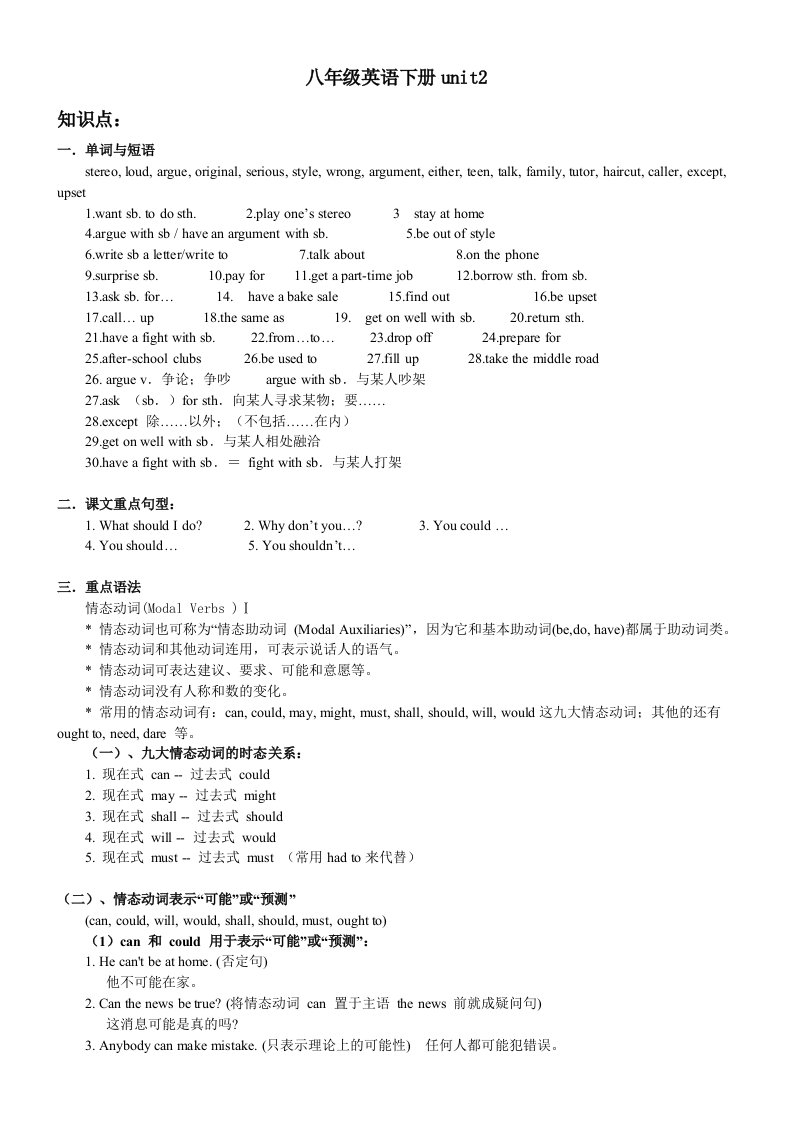 八年级英语下册unit2教案