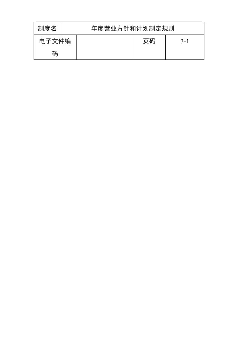 精选年度营业方针和计划制定规则