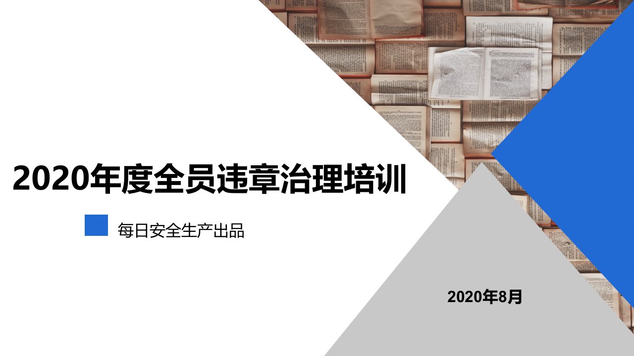 最新全员习惯性违章治理培训