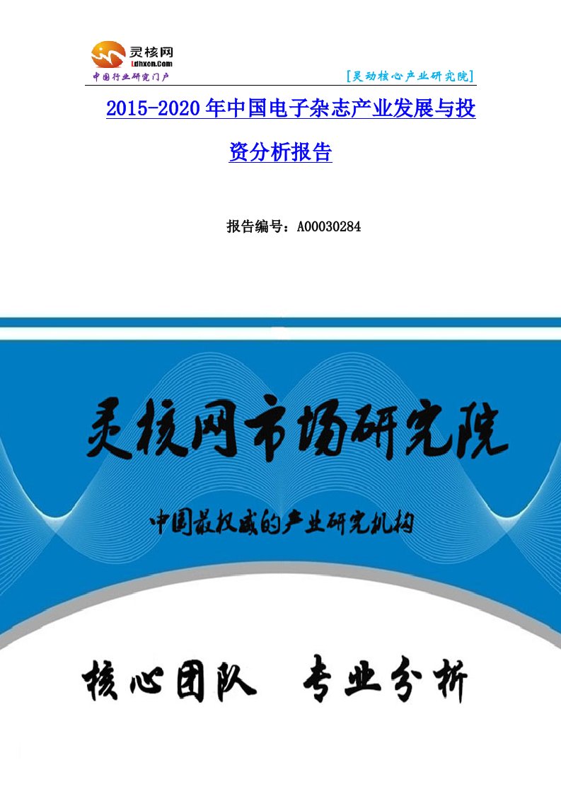 中国电子杂志行业市场分析和发展趋势研究报告-灵核网