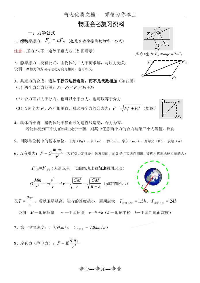 高二物理会考复习资料(共4页)