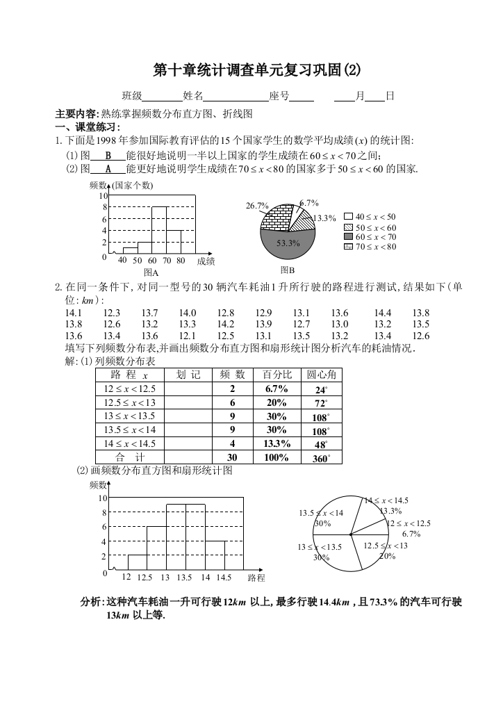 统计调查单元复习巩固2