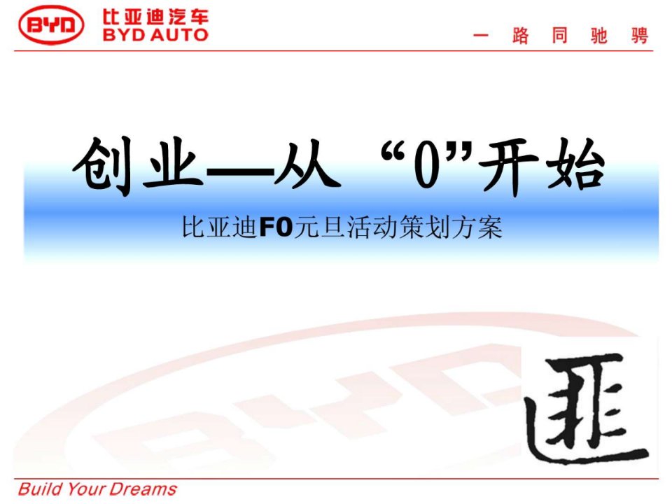 比亚迪F0活动策划主题创业.ppt