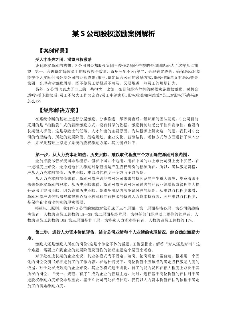 企业股权激励方案设计解析