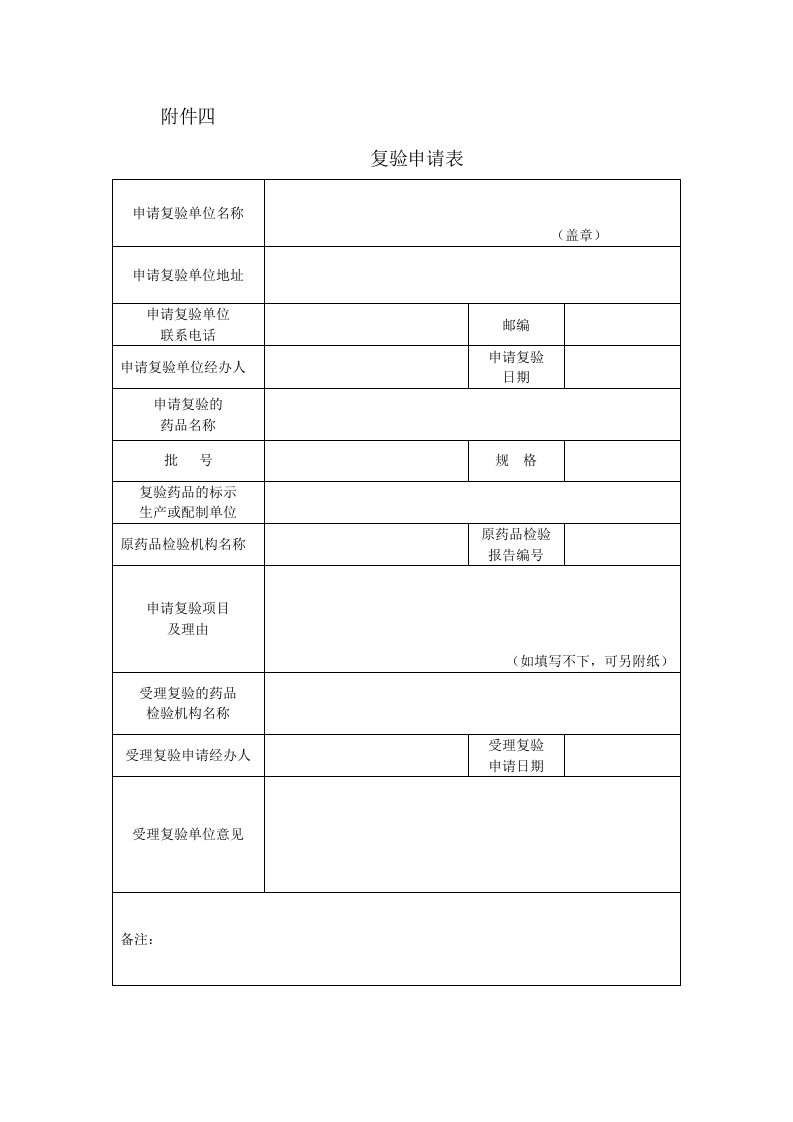 药品抽查检验中申请复验的有关规定