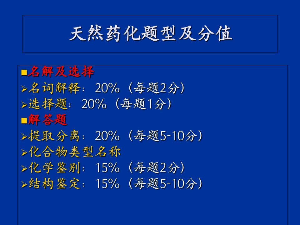 天然药物化学期末复习课件