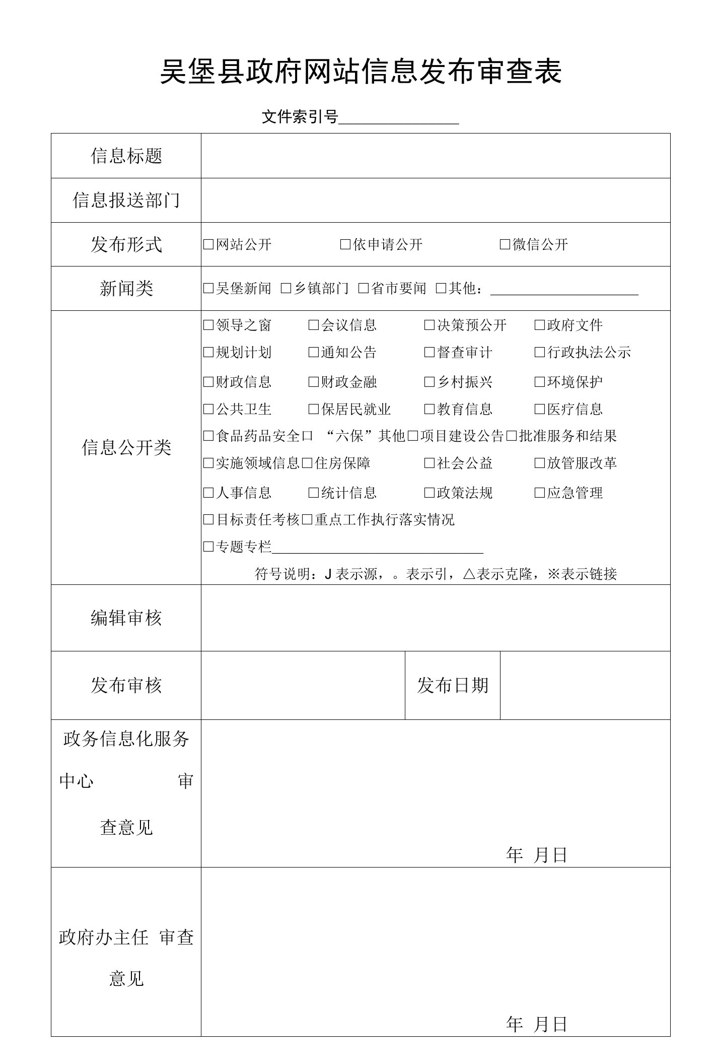 吴堡县政府网站信息发布审查表