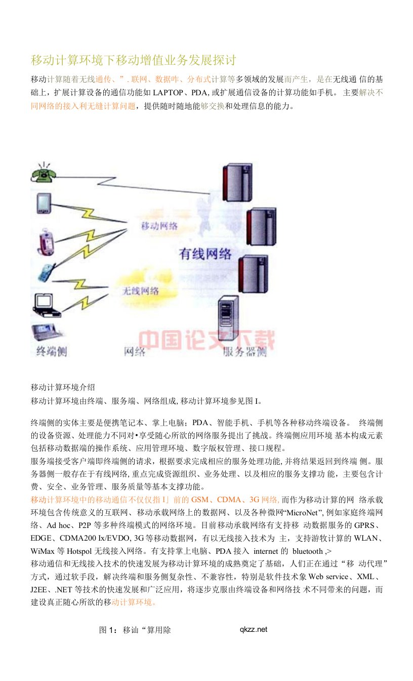 移动计算环境下移动增值业务发展探讨