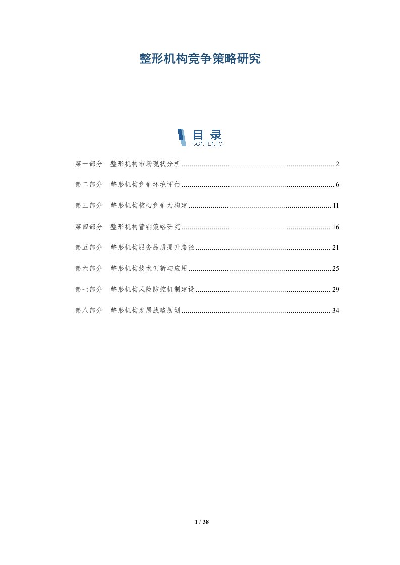 整形机构竞争策略研究