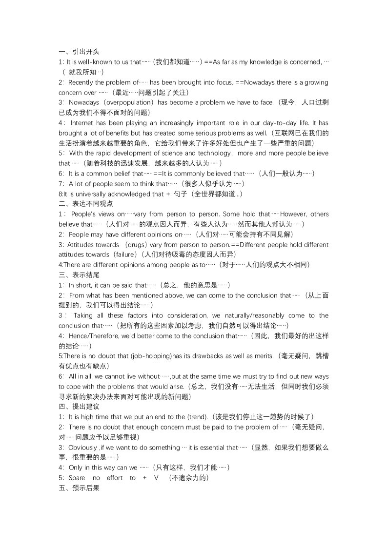 四级作文四级短语四级词汇[精品资料]