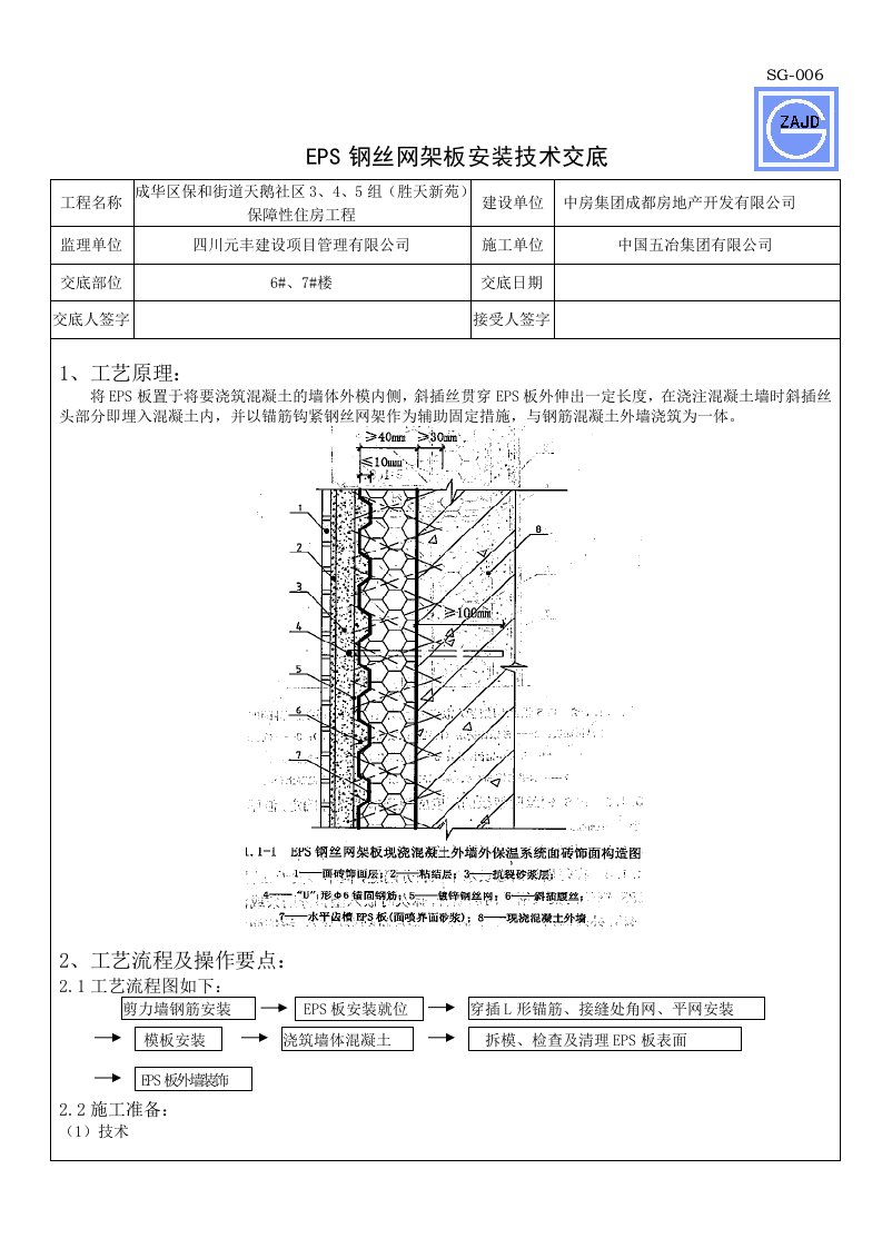 EPS钢丝网架板安装技术交底