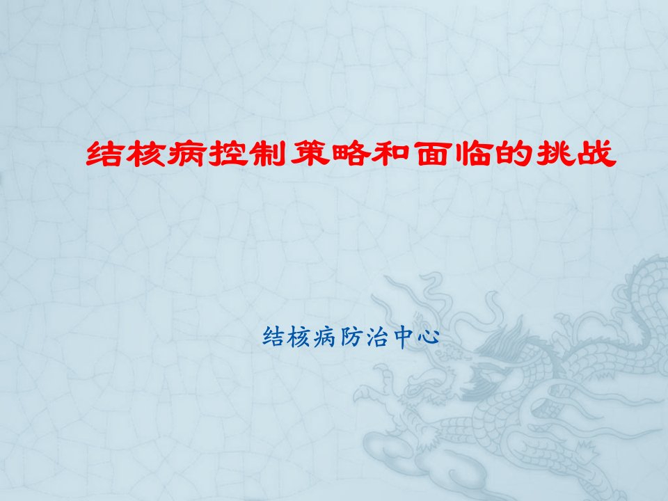 结核病控制策略和面临的挑战PPT培训课件