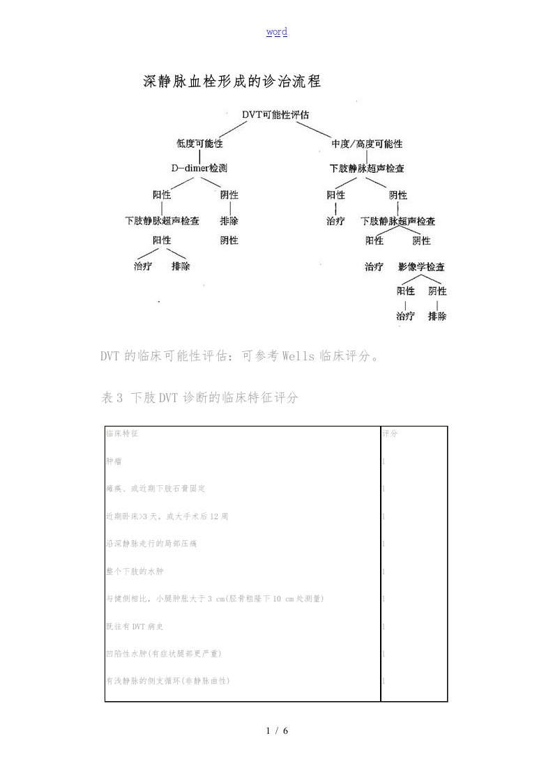 深静脉血栓形成的诊治流程