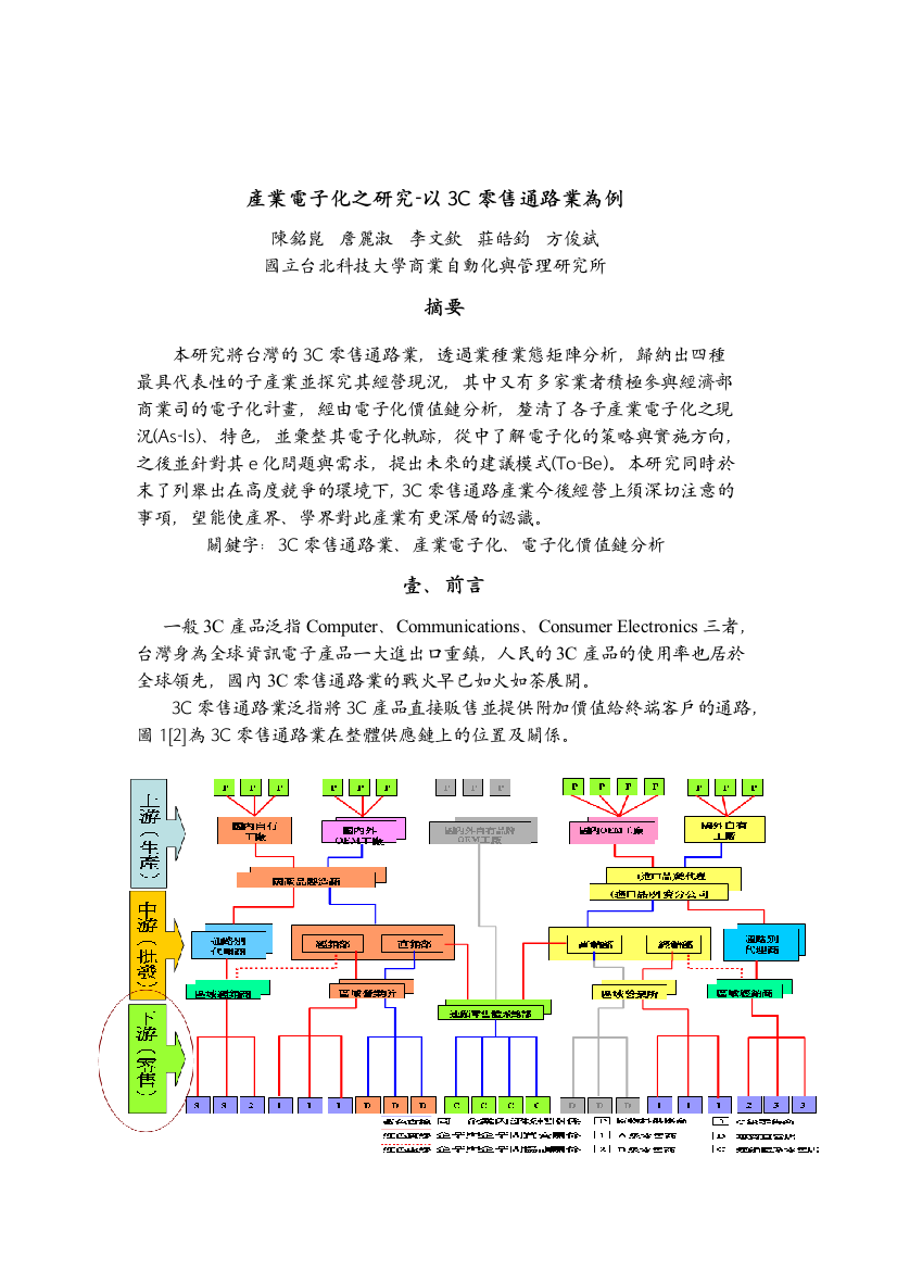 产业电子化之研究-以3C零售通路业为例