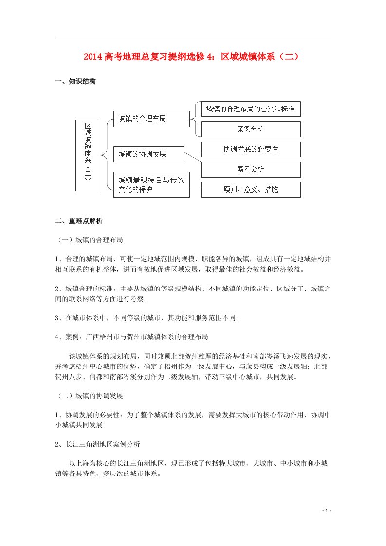 高考地理总复习提纲