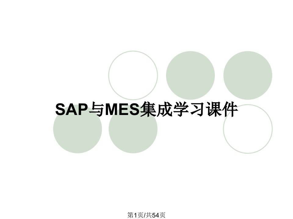 SAP与MES集成学习课件