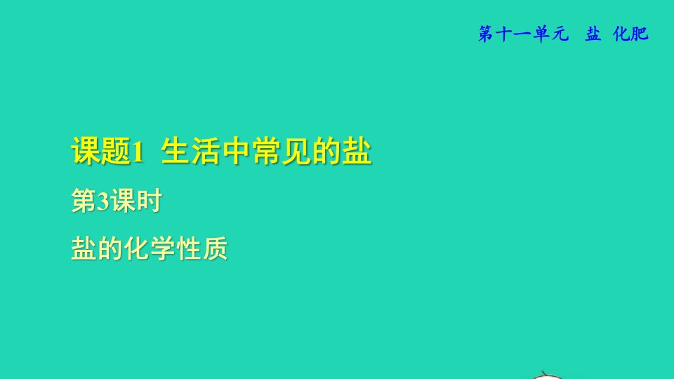 2022九年级化学下册第十一单元盐化肥课题1生活中常见的盐第3课时盐的化学性质授课课件新版新人教版