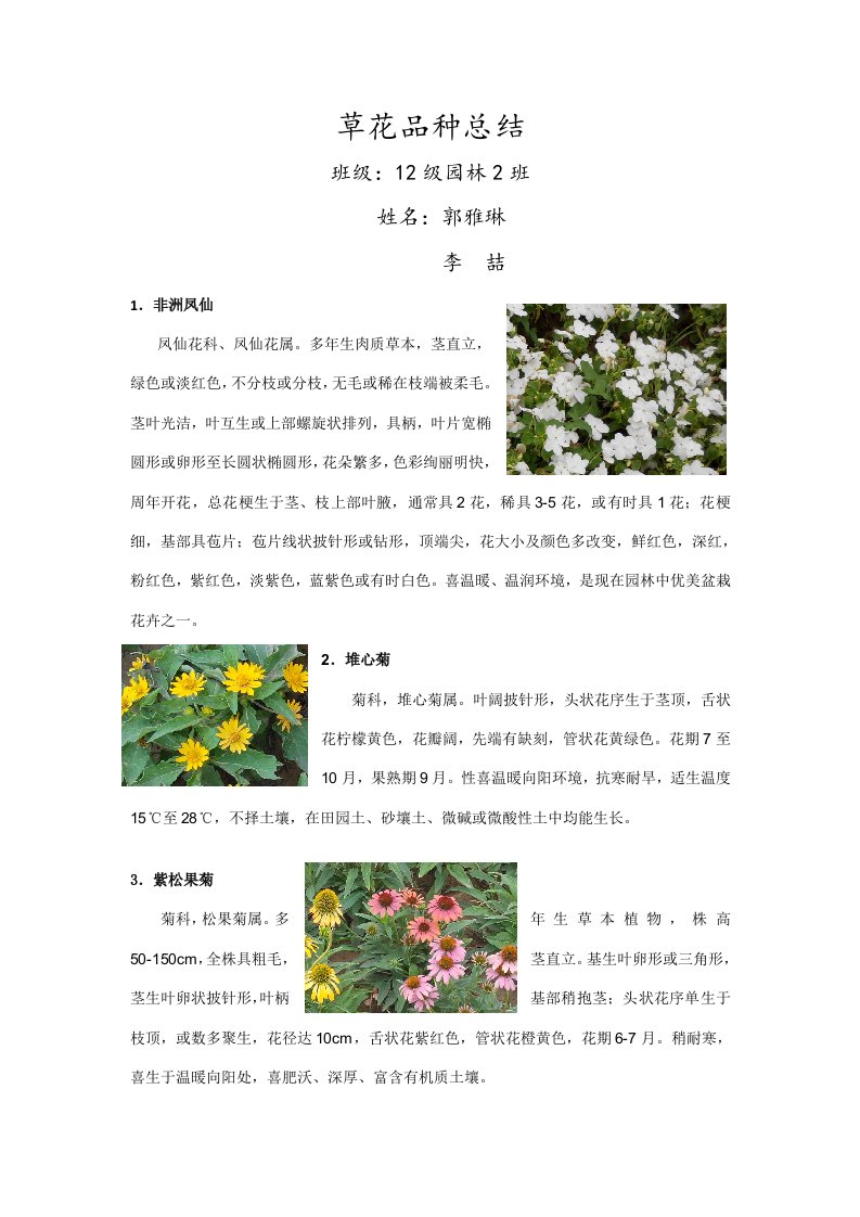 草花品种总结新版资料