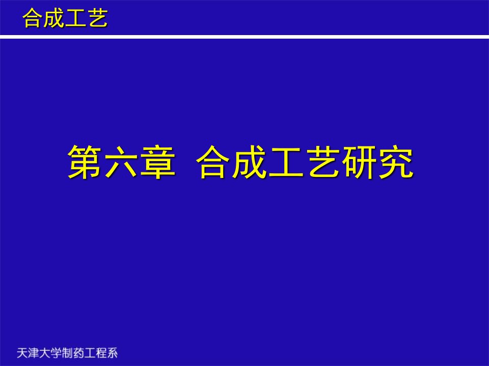 第六章合成工艺研究