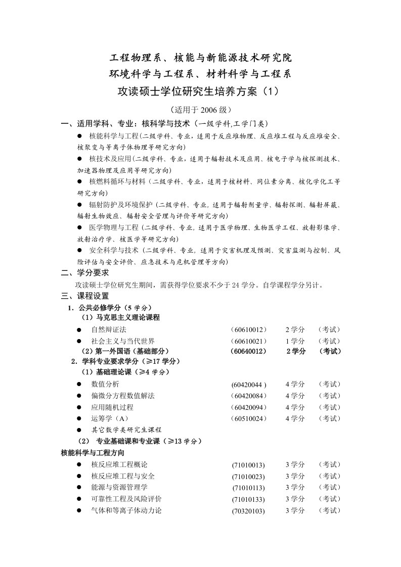 工程物理系、核能与新能源技术研究院