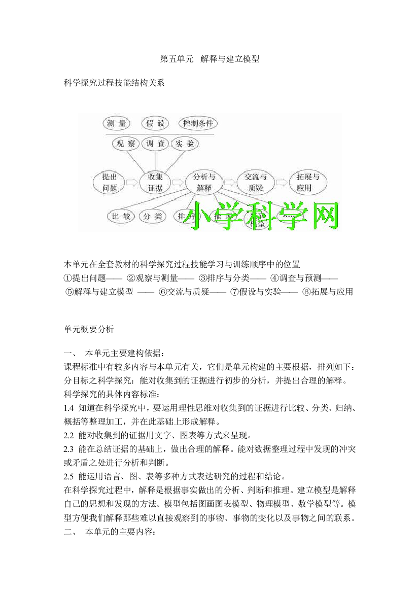 五年级科学第五单元