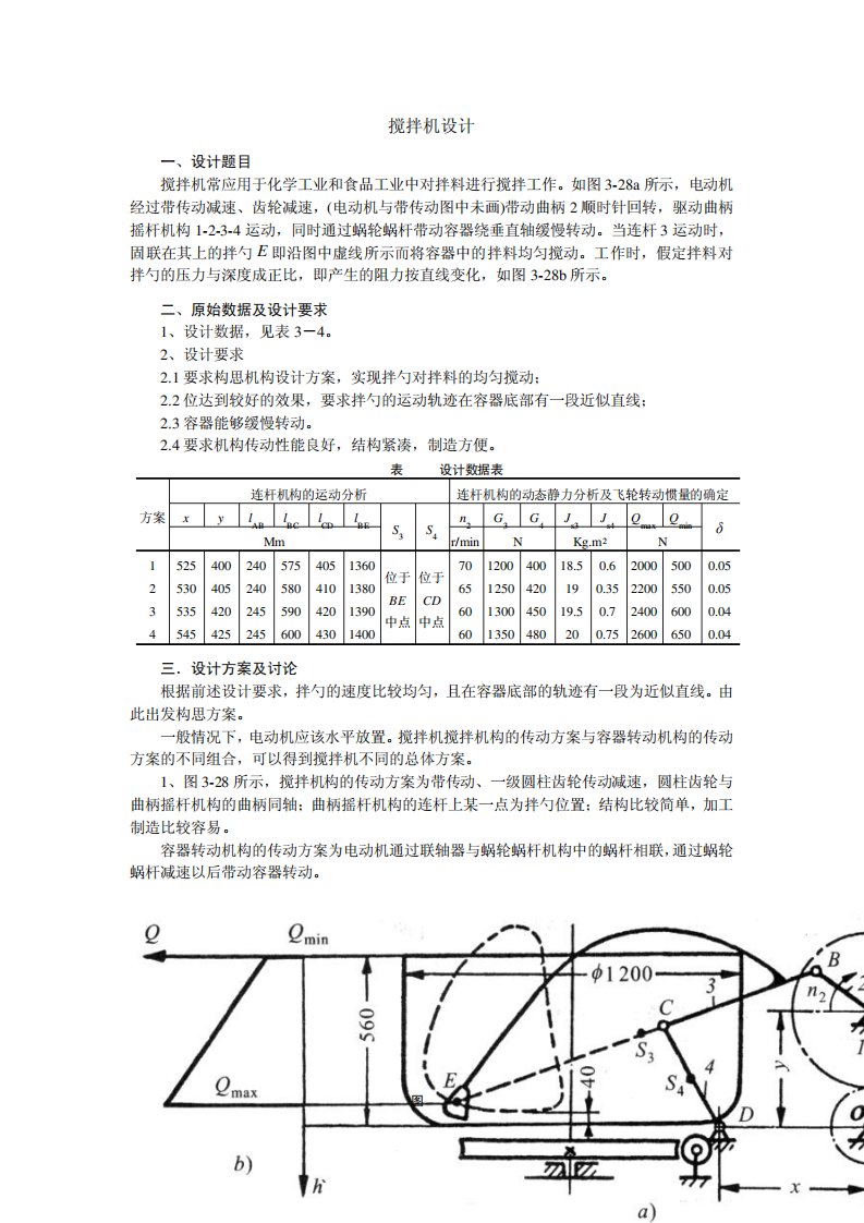 机械原理搅拌机设计