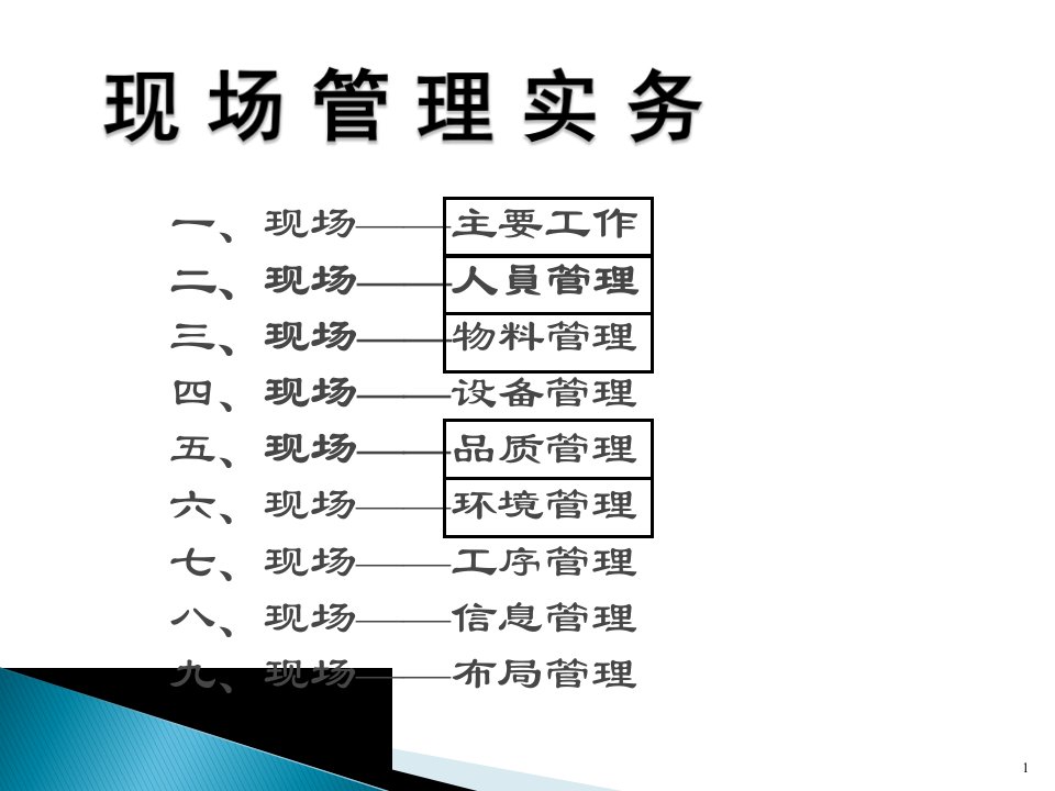 现场管理实务培训教程