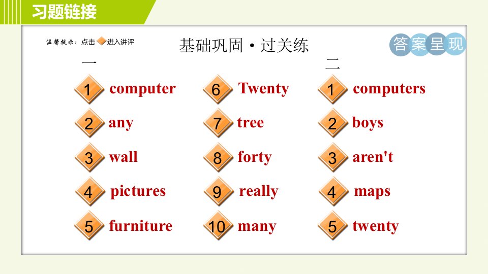 外研版七年级上册英语习题课件Module3Period2Unit1B