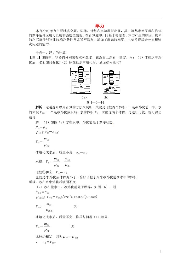 中考物理专题复习