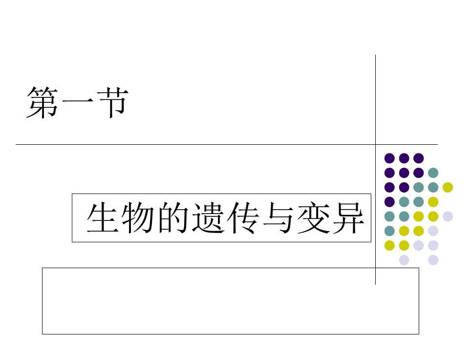 生物的遗传与变异