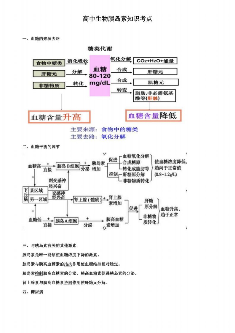 【含50题有解析】绵阳市重点高中高三生物突破之胰岛素