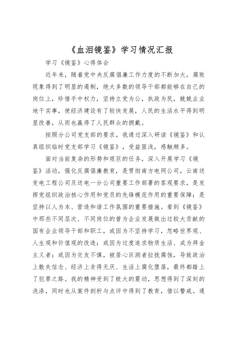 2022《血泪镜鉴》学习情况汇报