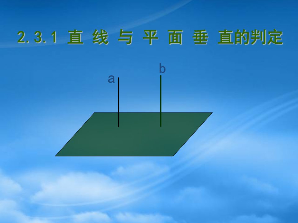 湖南省桃江县高一数学《231直线和平面垂直判定》课件