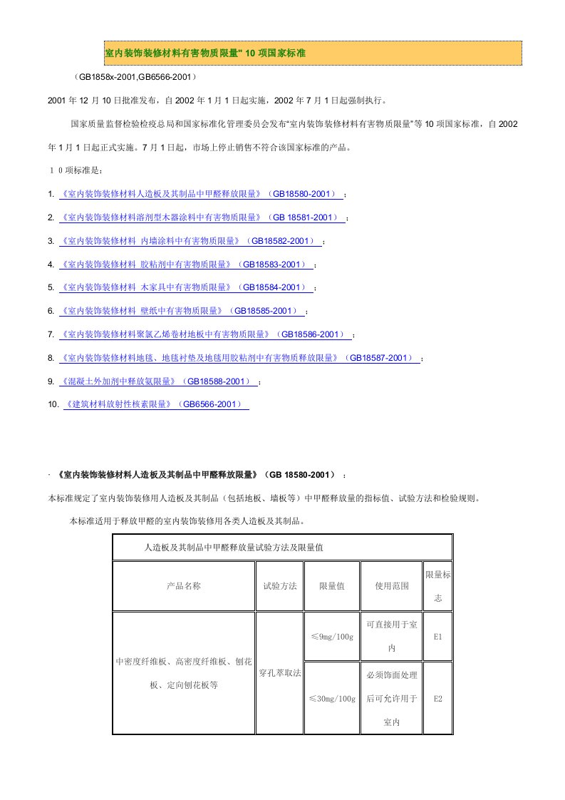 室内装饰装修材料有害物质限量