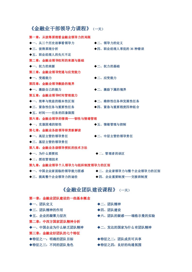 管理系列三天课程提纲