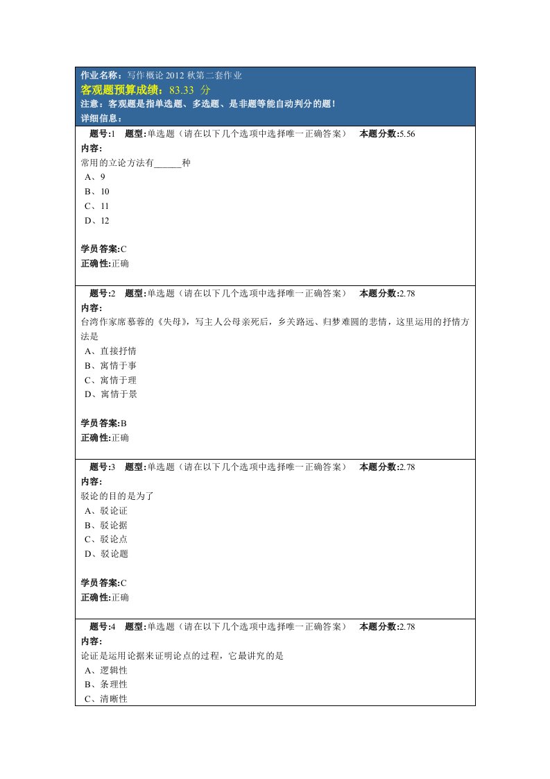 写作概论第二套祖业