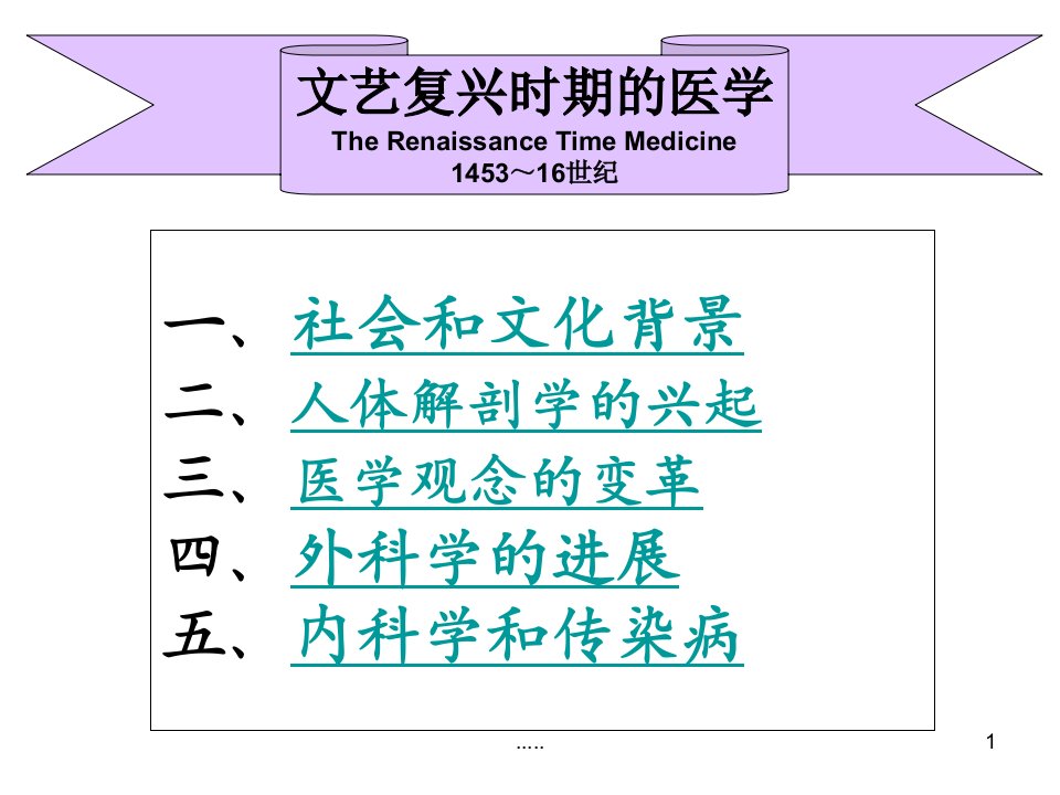 完整版文艺复兴时期医学史